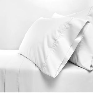Hudson Park Collection Supima Cotton & Silk Collection Queen Sheet Set White